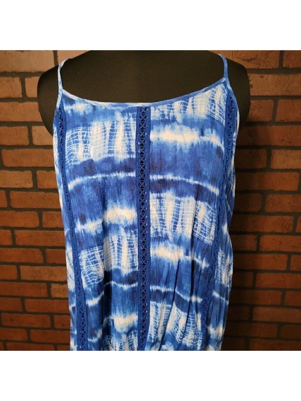 No Boundaries Tie Dye Tank Top with Adjustable straps and cross-over back.